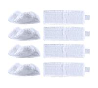 iAmoy Lot de 4 chiffons de rechange en microfibre pour nettoyeur vapeur Kärcher EasyFix SC 2, SC 3, SC 4, SC 5, 4 chiffons larges + 4 buses manuelles