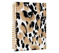 iampanda Carnet de notes à spirale, reliure solide à double spirale avec papier de qualité supérieure pour fille et femme, motif peau d'animaux mignons, 60 feuilles, format A5, ligné, parfait pour l'école, le bureau, la maison, les cadeaux