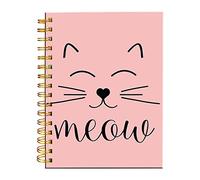 iampanda Carnet de notes à spirale, reliure solide à double spirale avec papier de qualité supérieure pour fille et femme, design amusant 60 feuilles A5, ligné, parfait pour l'école, le bureau, la maison, cadeaux d'animal mignon et sourire rose