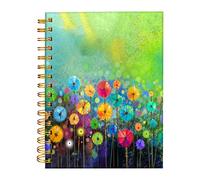 iampanda Carnet de notes à spirale, reliure solide à double spirale avec papier de qualité supérieure pour fille et femme, 60 feuilles A5, lignées, parfait pour l'école, le bureau, la maison, les cadeaux, l'aquarelle, paysage floral