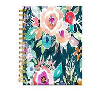 iampanda Carnet de notes à spirale, reliure solide à double spirale avec papier de qualité supérieure pour fille et femme, 60 feuilles A5, ligné, parfait pour l'école, le bureau, la maison, cadeau à la maison, motif floral aquarelle