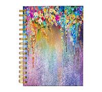 iampanda Carnet de notes à spirale, reliure solide à double spirale avec papier de qualité supérieure pour fille et femme, 60 feuilles A5 lignées, parfait pour l'école, le bureau, la maison, les cadeaux, aquarelle lierre fleur de printemps