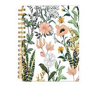 iampanda Carnet de notes à spirale, reliure solide à double spirale avec papier de qualité supérieure pour fille et femme, 60 feuilles A5, ligné, parfait pour l'école, le bureau, la maison, cadeau blanc crème