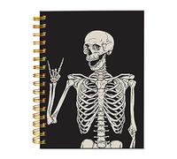 iampanda Carnet de notes à spirale, reliure solide à double spirale avec papier de qualité supérieure pour fille et femme, 60 feuilles A5, ligné, parfait pour l'école, le bureau, la maison, cadeau de squelette humain