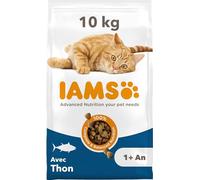 IAMS Advanced Nutrition - Croquettes Premium Chats Adultes - 100% Complètes et Equilibrées - Au Thon - sans OGM Colorants Arômes Artificiels - Sac refermable 10 kg