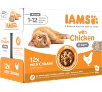 IAMS Advanced Nutrition Kitten Chicken in Gravy Pouch Nourriture humide en sachets pour chatons au poulet dans une sauce 12x85g