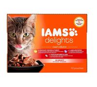 IAMS Chat Adulte Nourriture Humide en Sauce Terre Land Collection 12 sachets x 85g
