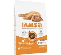 IAMS Cat Kitten & Junior All Breeds Chicken 10 kg croquettes pour chatons au poulet
