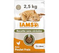 IAMS Croquettes Chat Adulte sans Céréales Poulet 2,5 kg
