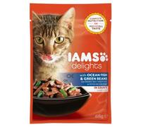 Iams Delights erwachsen saumon & Cabillaud en sauce 85 g