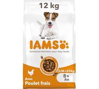 IAMS for Vitality Nourriture sèche Chien Senior Petite et Moyenne Race - Au poulet frais - 12kg