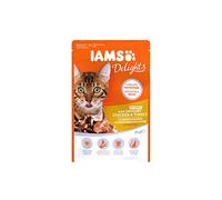 IAMS Nourriture Humide en Sauce Poulet/Dinde pour Chat Adulte Toutes Les Races 85 g - L'emballage Peut Varier