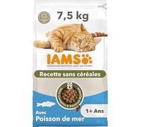 IAMS Nourriture pour Chat sans céréales avec Poisson - Nourriture sèche pour Chats Adultes à partir de 1 an - 7,5 kg