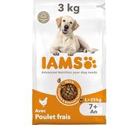 IAMS Nourriture sèche pour Chiens de Grande Taille avec Poulet Frais, 7+ Ans, 3kg