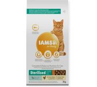 IAMS Sterilised aliment sec pour chats au poulet - Aliment sec pour chats stérilisés/castrés de 1 an et plus, 3 kg
