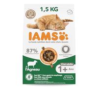 IAMS Vitality Croquettes Chats Adultes 100% complètes et équilibrées – À l'Agneau – Sac refermable 1,5