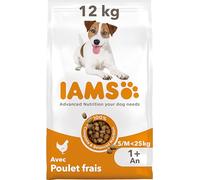 IAMS Vitality- Croquettes pour Chiens Adultes Petite Et Moyenne Race- Favorise Santé Et Vitalité- Faible en Graisses-Au Poulet Frais Bléâ€“12 (l'emballage Peut Varier)