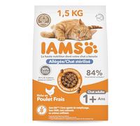 IAMS for Vitality Sterilised nourriture pour chats adultes après stérilisation avec du poulet 1,5 kg
