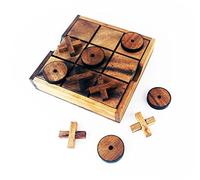 IAMSIAMZ Jeu de stratégie en bois basé sur la grille - 12,7 x 12,7 cm - Jouet de planche de voyage pour décoration d'intérieur - Pause café - Temps en famille (grand)