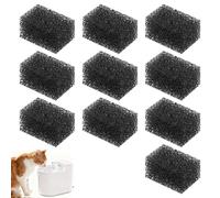 IANFAN Lot de 10 éponges de rechange pour fontaine à eau pour chat, filtres carrés en mousse pour fontaine à eau de 2,8 l (noir)