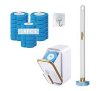 iAnomla Brosse de toilette murale jetable avec 18 recharges - Convient pour le nettoyage de cuvettes de toilettes, le nettoyage de la salle de bain, l'évier, la baignoire, le sol - Bleu (parfum frais