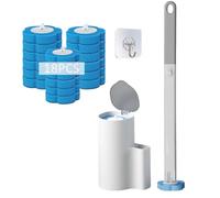 iAnomla Brosse WC Jetable, Suspendu Brosse Toilettes WC avec 18 Têtes de Rechange + Brosses WC et Supports Balai Toilettes pour Toilette, Toilette, Salle de Bain