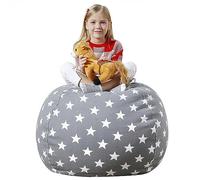 Ianulus sac rangement pliable pour jouets en peluche, pouf de rangement pour enfants, sac en toile avec fermeture éclair