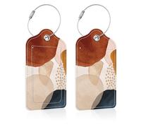 iapodiad Lot de 2 étiquettes de bagage pour valise, art abstrait en cuir synthétique avec étiquettes d'identification de nom et adresse et boucle en acier durable pour homme et femme