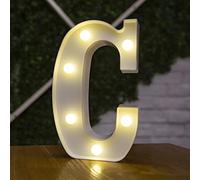 iardey Lettre Allume la Forme de Symbole de LED, Lampes de Table de chapiteau en Plastique d'alphabet, fête de Mariage d'anniversaire Tous Les Jours à la Maison tenture Murale Decor-C