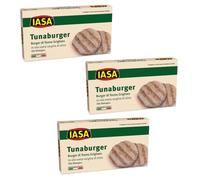 Iasa | Burger Thon Palmes Jaunes | Tunaburger Thon Grillé à l'huile d'olive biologique - 3 x 150 Gr Poids net (6 Burger)
