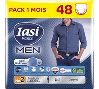 IASI Pants MEN, 48 Culottes Incontinence Homme, Protection Très Absorbante pour Fuites Urinaires Modérées à Fortes, Taille M, 48 unités