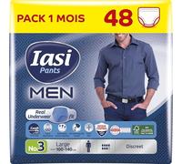 IASI Pants MEN, 48 Culottes Incontinence Homme, Protection Très Absorbante pour Fuites Urinaires Modérées à Fortes, Taille L, 48 unités