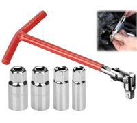 IATAHI CléS à Bougie D'Allumage,5pcs Jeu de Clé à Bougie,Douille de Bougie D'Allumage,Kit Clé à Bougie D'Allumage,CléS à Bougie Douilles,Extracteur de Bougies,pour Voiture et Moto