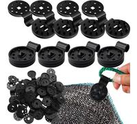 IATAHI Clips de Fixation pour Bache, 50 Pièces, Noir, Polyéthylène, Clip Spécial avec Œillet, Clips en Plastique de Tissu d'Ombre pour Toile e Clôture