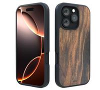 iATO Coque pour iPhone 16 Pro : coque en bois naturel de qualité supérieure, protection de qualité militaire, ultra fine, compatible avec MagSafe, respectueuse de l'environnement (noyer)