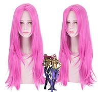 Iavolo KING CRIMSON Cosplay perruque JoJo Bizarre aventure Cosplay perruques synthétiques longue Rose rouge perruques fête perruque Halloween Cosplay taille unique 552