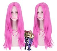 Iavolo KING CRIMSON Cosplay perruque JoJo Bizarre aventure Cosplay perruques synthétiques longue Rose rouge perruques fête perruque Halloween Cosplay taille unique 552
