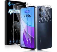Iawan-2 Pièces Verre Trempé Pour Vivo Y19s Avec 2 Pièces Caméra Arrière Objectif Protecteur, Dureté 9h Film Protection Écran, Anti Rayures Ultra Résistant Vitre Protection