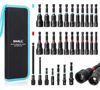 IAWAN-SHALL Lot de 29 tourne-écrous magnétiques, perceuse à percussion à tige hexagonale 1/4"", adaptateurs de douilles à chocs, porte-embouts et sac de rangement