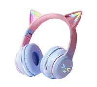 IAZE Casque pour Oreilles de Chat, Casque de Jeu avec Oreilles de Chat - Casques d'écoute Pliables pour pour la Musique | Casque d'oreille de Chat avec Microphone pour Petite Amie, Petit ami, sœurs,