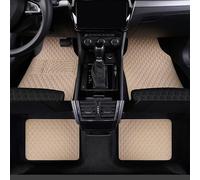 IAZRENOV 4 Pièces Voiture Tapis de Sol en PU Cuir pour Mercedes EQA 250+ 2025, Tous Temps Antidérapant Imperméables Vant ArrièRe Moquette Protection Intérieur Accessoires, Beige