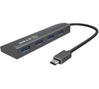 Ib-Ac6405-C Hub Usb 4 Voies Avec Cble Usb Type-C & 4X Ports Usb 3.0 (Type-A), Cble Intégré, Aluminium, Anthracite[Z1037]