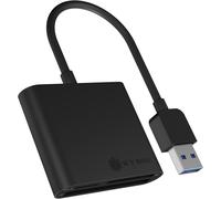 Ib-Cr301-U3 Usb 3.0 Type-A Pour Cartes Mémoire Cf,Sd Et Microsd,Sd 3.0,Boîtier En Aluminium,Cble Intégré,Noir