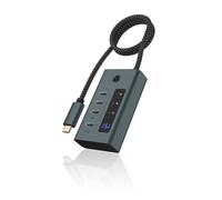 Raidsonic Icy Box Hub USB IB-HUB1454-C31 USB 3.2 Gen 1 (3.1 Gen 1) Type-C 10000 Mbit/s Bleu, Gris