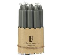 IB Laursen Lot de 10 bougies fines - Différentes couleurs - Hauteur : 10 x 1,3 cm - Durée de combustion : 1,5 heure - Gris foncé