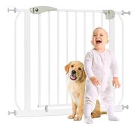 ib style Barrière de Sécurité Berrin XXL 85-185 - Passage Extra-Large, Installation Facile sans Perçage, Portes et Escaliers, pour Enfants 6 a 24 Mois, 175-185 cm, Blanc