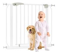 ib style Barrière de Sécurité Berrin XXL 85-185 - Passage Extra-Large, Installation Facile sans Perçage, Portes et Escaliers, pour Enfants 6 a 24 Mois, 85-95 cm, Blanc