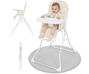 IB STYLE Chaise Haute Bébé Leno - Siège Enfant Léger (4,2 Kg), Table à Manger Amovible & Réglable, Pliable, Evolutive, Harnais de Sécurité à 5 points, de 6 mois jusqu’à 3 ans (15 Kg), Beige