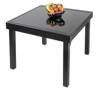 ib style® Diplomat 90-180 cm Table à rallonge Table de Jardin Plateauen Verre