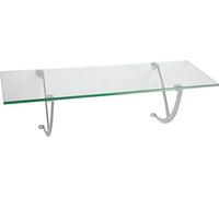 ib style® Étagère murale en verre | 10mm |incl. clip FERMALIBRO argenté |6 diménsions | 2 designs | clair | 40x20cm